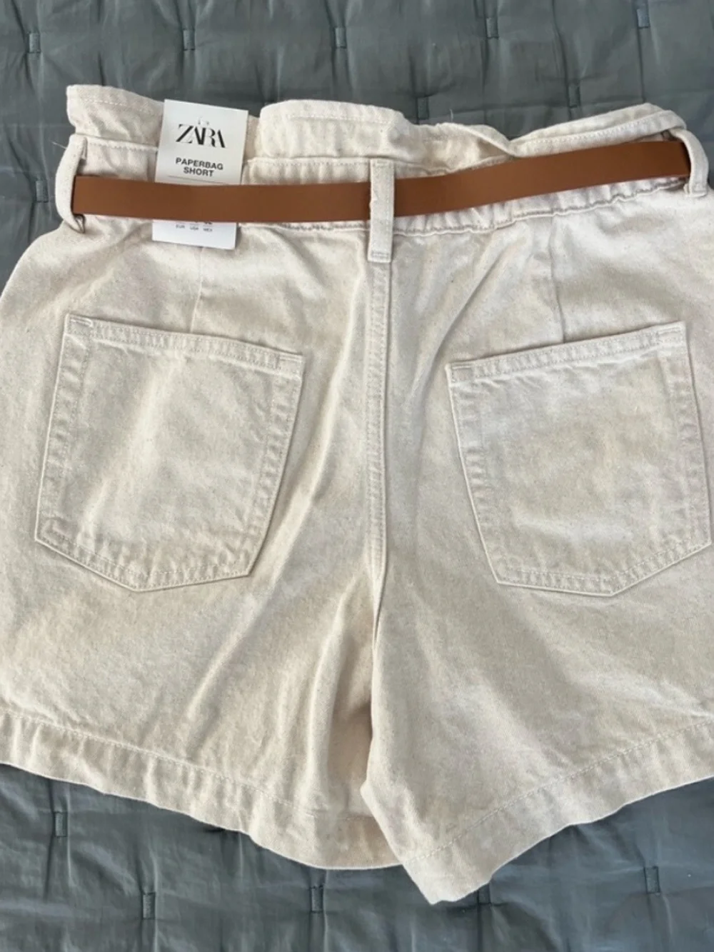 NWT Zara Paperbag Denim Shorts 10